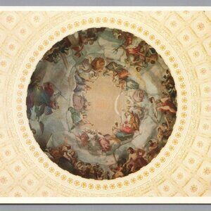 The Apotheosis of George Washington Linen Postcard PC